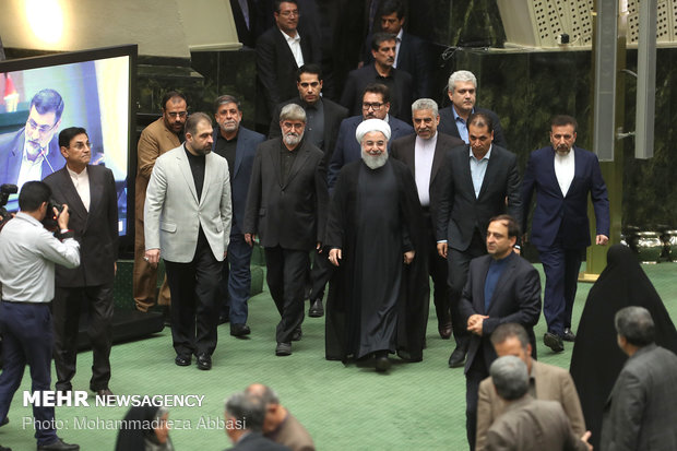 Iranian Parliament session with Rouhani in attendance