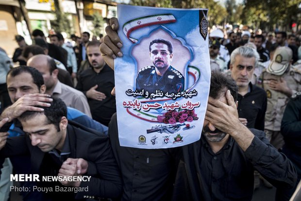 تشییع پیکر شهید امنیت حسن پاینده در رشت