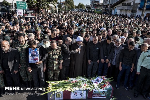 تشییع پیکر شهید امنیت حسن پاینده در رشت