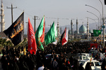 دلدادگان اربعین حسینی در قم ندای لبیک یا حسین(ع) سر دادند