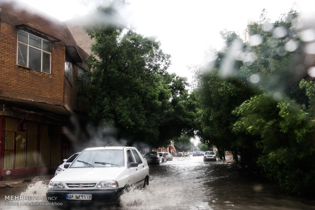 Flooded thoroughfares in SW Iran after severe rainfall 