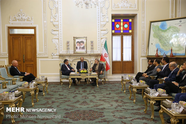 Larijani, former German FM meet in Tehran