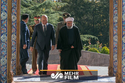 استقبال روحانی از رئیس‌جمهور عراق در سعدآباد