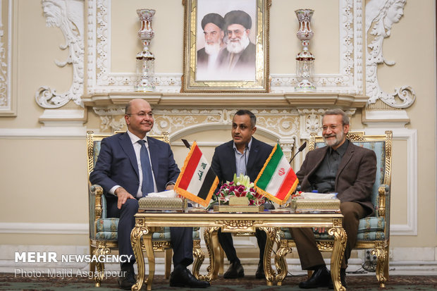 دیدار رییس جمهور عراق با رییس مجلس شورای اسلامی
