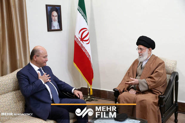 فلم/ عراقی صدر کی رہبر معظم سے ملاقات