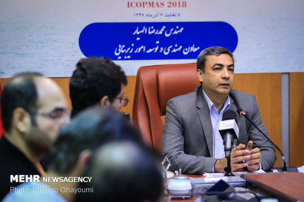 نشست خبری محمد رضا اله یار معاون مهندسی و توسعه زیربناهای سازمان بنادر و دریانوردی