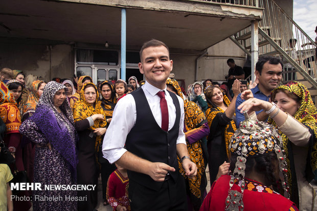 A traditional Turkmen wedding ceremony in Golestan