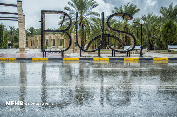 بارش باران در شهرستان جم استان بوشهر
