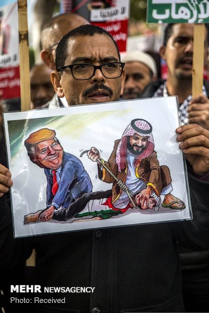 استقبال تونسی ها از بن سلمان با اره‎