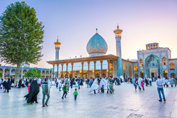 A view of Shah-e-Cheragh Shrine in Shiraz, Fars province