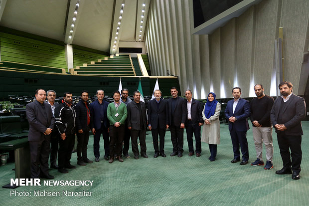 Iran’s Parl. Speaker participating in a live TV interview