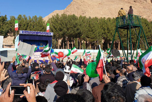 Rouhani addressing people of Shahroud