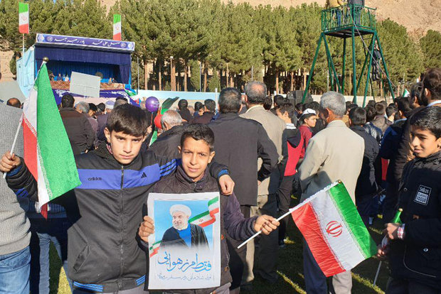 Rouhani addressing people of Shahroud