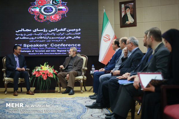 دیدار روسای مجلس افغانستان و ترکیه با علی لاریجانی