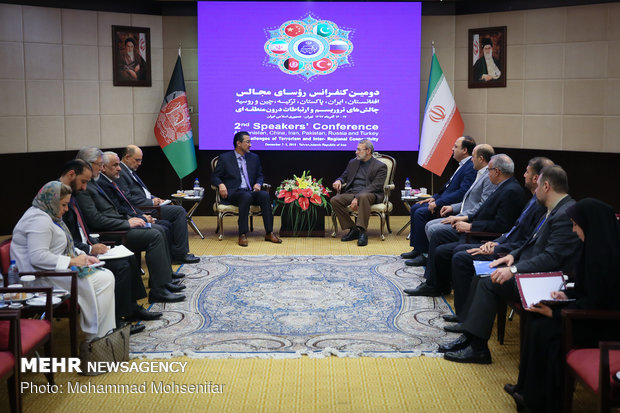 دیدار روسای مجلس افغانستان و ترکیه با علی لاریجانی