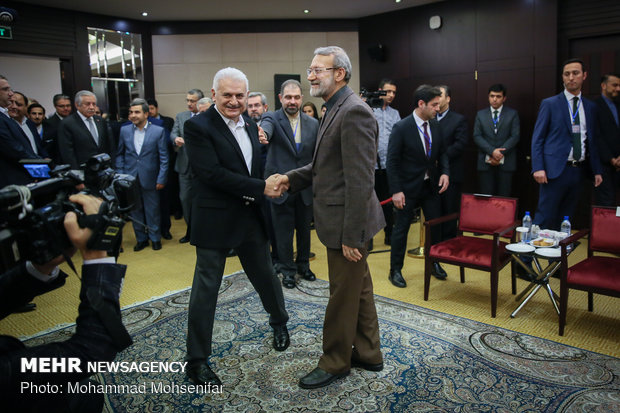 دیدار روسای مجلس افغانستان و ترکیه با علی لاریجانی