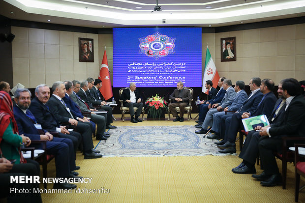 دیدار روسای مجلس افغانستان و ترکیه با علی لاریجانی