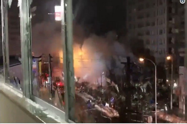 انفجار یک کلوب در ژاپن با ۴۰ مجروح/ تخریب کامل ساختمان