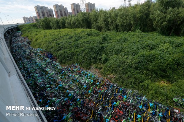 گورستان دوچرخه ها در چین‎
