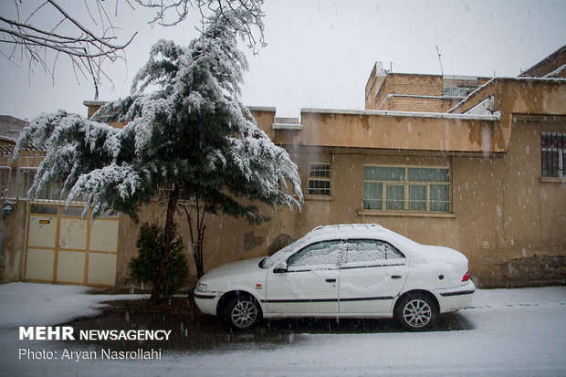 تساقط الثلوج في مدينة سنندج الايرانية