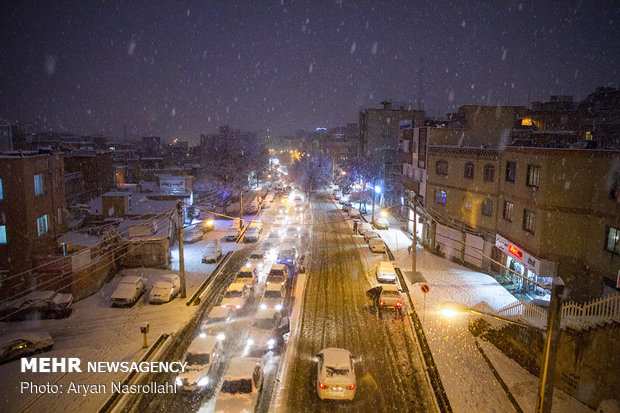 بارش شدید برف در سنندج