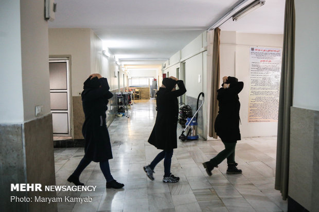 Earthquake drill in dormitories 