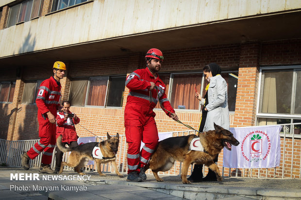 Earthquake drill in dormitories 