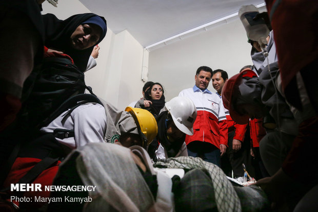 Earthquake drill in dormitories 