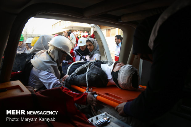 Earthquake drill in dormitories 