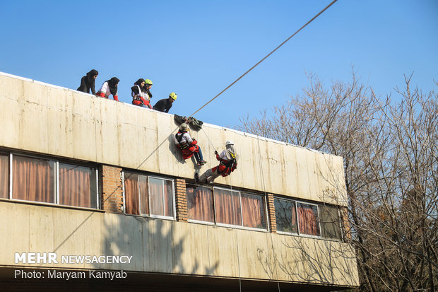 Earthquake drill in dormitories 