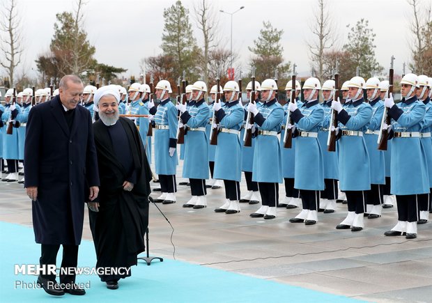 أردوغان يستقبل الرئيس الايراني حسن روحاني بأنقرة