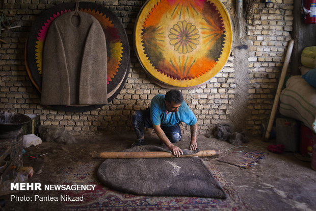 Wet felting in Shahr-e Kord