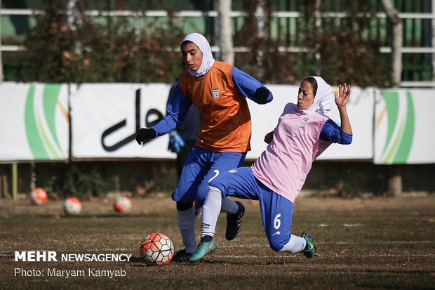 Iran women’s national football team training session