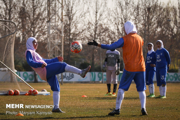 Iran women’s national football team training session