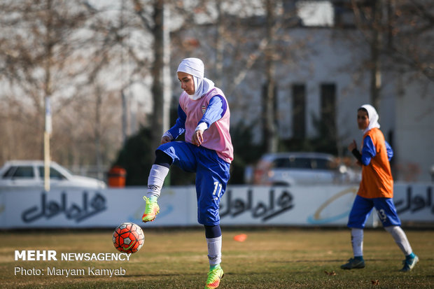 Iran women’s national football team training session