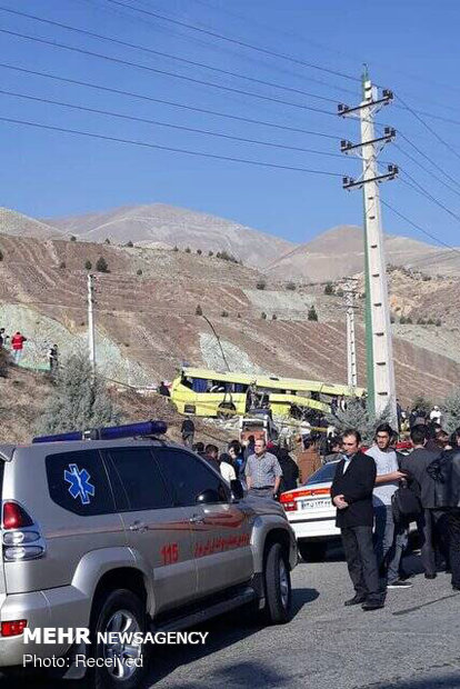 Bus crash in north of Tehran