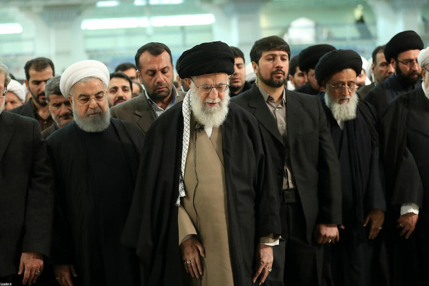 People, officials attend funeral service for Ayatollah Shahroudi