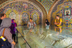 Foreign travelers visit UNESCO-registered Golestan Palace in downtown Tehran.