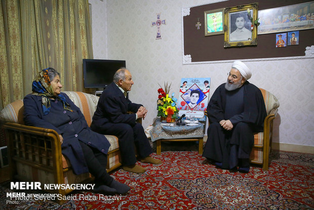 President Rouhani visits Christian family