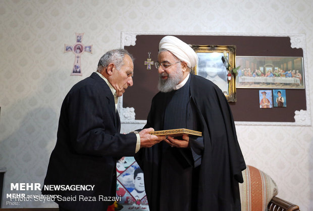 President Rouhani visits Christian family