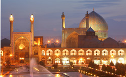 Detail shows UNESCO-registered Imam Square in Isfahan, central Iran.