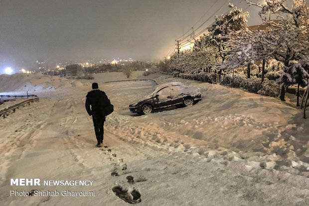 First winter snow blankets Tehran