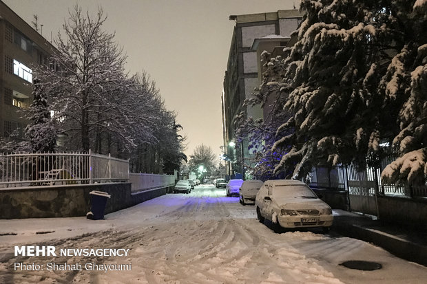 First winter snow blankets Tehran