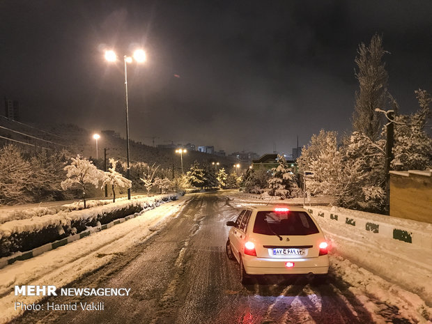 First winter snow blankets Tehran