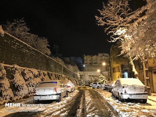 First winter snow blankets Tehran