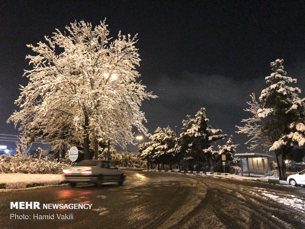 First winter snow blankets Tehran