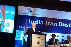 Zarif at an Iran-India business forum