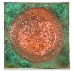 An artwork from Sorayya Mohammadi’s latest collection of copper embossing art.