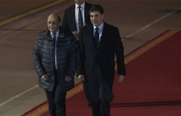  نێچیرڤان بارزانی و وەزیری دەرەوەی فەڕەنسا کۆبوونه‌وه‌