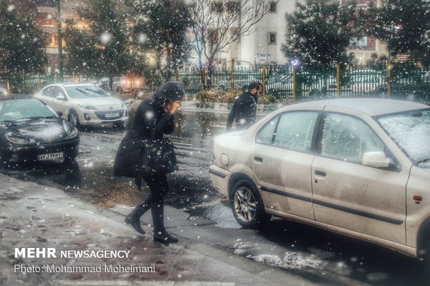 Heavy hail, snow hit Tehran